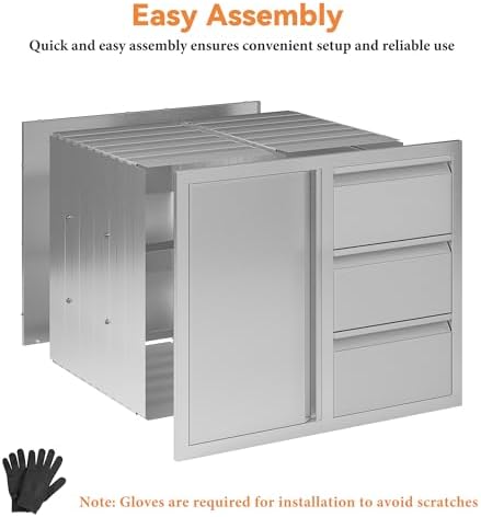 Jocisland 28-Inch Stainless Steel Outdoor Kitchen Drawer Cabinet - Image 6