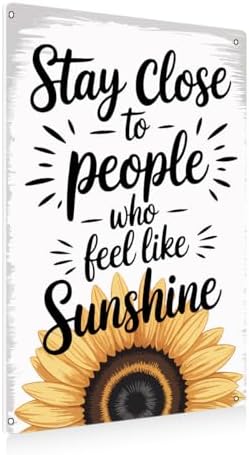 BEASTZHENG Metal Tin Sign Sunflower Gifts for Women Decor Kitchen Office Home Tin Sign Birthday Thank You Friendship Gifts Farmhouse Desk Sunflower Decorations for Home Wall by BEASTZHENG