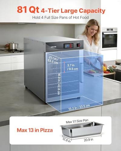 VEVOR Commercial Electric Food Warmer 4 Tier Stainless Steel Single-Door - Image 2