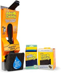 Scrub Daddy BBQ Daddy Grill Cleaner Kit - Bristle Free Grill Brush with Refill + 2 Steel Scour Daddy Grill Sponges - Built-in Grill Scraper - Temperature Controlled Grill Cleaning Tools (4 Count) by ScrubDaddy