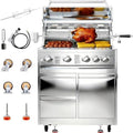 BODEGA Stainless Steel Outdoor Kitchen Propane Gas Grill and Outdoor Kitchen Cabinets for BBQ with 2 Drawers and Propane Tank Storage,Thermometer & Rotisserie Chicken Fork Kit, Seaside BBQ, Camping. by BODEGA