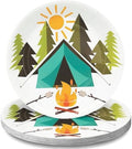 Fun Express Camp Party Tent & Campfire Paper Dessert Plates - Disposable Tableware Dessert Plates for Birthday Wedding, Graduation - Perfect for Treats and Festivities Party Supplies - 8 Pieces by FunExpress