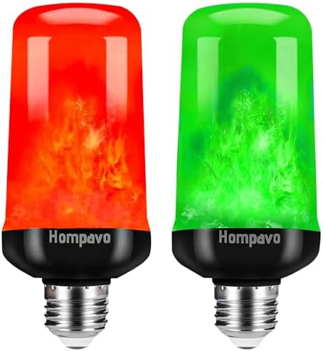 Hompavo Upgraded Flame Light Bulbs for Halloween Decorations, 4 Modes E26 by Hompavo