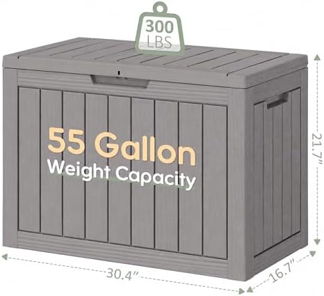 KAMABOKO 55 Gallon Outdoor Storage Box Waterproof Deck Box for Patio - Image 2