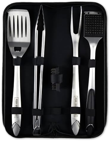 Pork Barrel BBQ Tool Set Grill Kit - Premium Stainless Steel BBQ Grill Accessories, Grilling Tools & BBQ Accessories for Outdoor Grill - Perfect BBQ Tools and Grilling Gifts for Men PT - Image 4