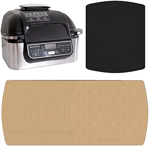 Air Fryer Unbleached Parchment Paper For Ninja Foodi Grill 5-in-1 AG301, 4qt Ninja Foodi Accessories, AirFryer Accessories, 100pcs Air Fryer Liners, Heat Resistant Mat Cookware by INFRAOVENS by INFRAOVENS