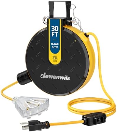 DEWENWILS Ceiling/Wall Mount Retractable Extension Cord Reel with 30FT Cord by DEWENWILS