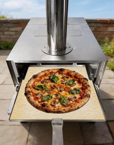 Outdoor Wood-Fired Pizza Oven, Stainless Steel, 26x15x29 Inch, Split Design with Separate Fuel Box, Heat-Shield Handle, for Camping and Home Gatherings - Image 7