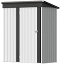 Flamaker 5x3 FT Storage Shed Waterproof Metal Garden Shed with Lockable Door Utility Tool Shed Outdoor Storage for Backyard, Patio and Lawn, White by Flamaker