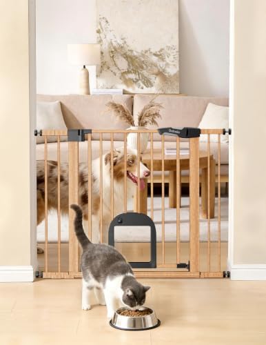Babelio Dog Gate with Adjustable Cat Door, CatPrivilege III, 29-43" by BABELIO