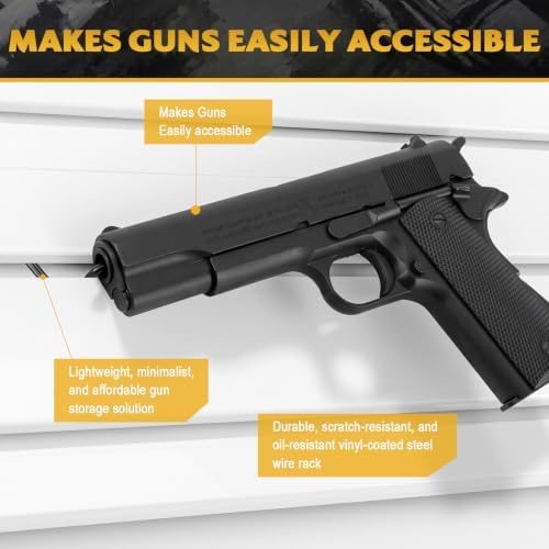 Yaocom 5 Pcs Pistol Display Holder Slatwall Handgun, Right Hook Style - Image 4