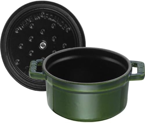 Staub Cast Iron 0.25-qt Mini Round Cocotte - Basil, Made in France - Image 3