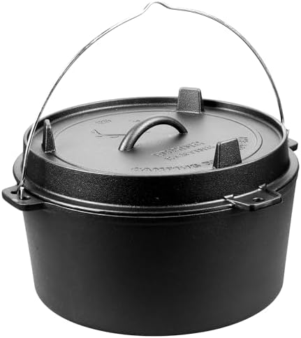 EDGING CASTING Pre-Seasoned Cast Iron Camping Dutch Ovens, Outdoor Camping Dutch Oven Pot with Lid Tripod, 8 Quart - Image 6