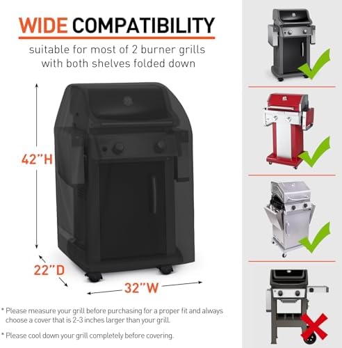 Arcedo Small Grill Cover for Outdoor Grill 32 Inch Compatible with Weber - Image 2