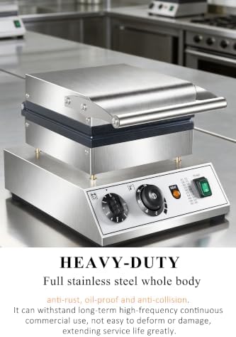 1600W Commercial 2-Slice Rectangular Belgian Waffle Maker - Image 6