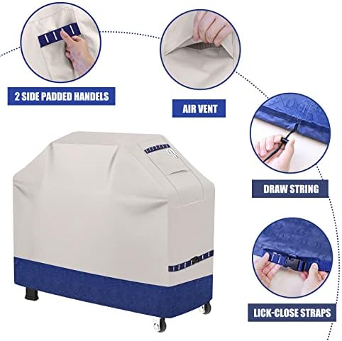 72 Inch Heavy Duty Grill Cover Waterproof for Weber Genesis BBQ Cover,Navy - Image 4