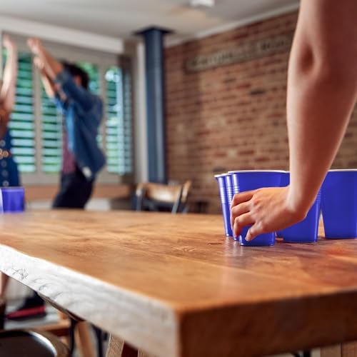 DecorRack 20 Party Cups 12 oz Disposable Plastic Cups for Birthday Party Bachelorette Camping Indoor Outdoor Events Beverage Drinking Cups (Blue, 20) - Image 7