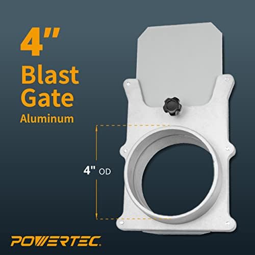 POWERTEC 70135-P4 4-Inch Aluminum Blast Gate for Dust Collector, Dust Collection Fittings, 4 PK - Image 2