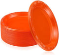Plastic Plates 9 Inch Plastic Solid Round Party Dessert Dinner Plates for Weddings Party BBQs Birthday Camping and Anniversary (30, Orange) by Unknown
