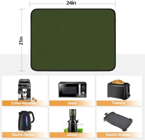 Heat Resistant Mats for Air Fryer on Countertop, 24 x 21in, Green - Image 4