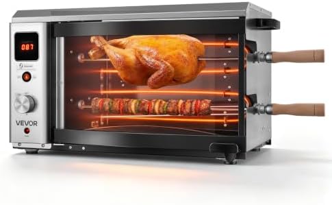 VEVOR Countertop Vertical Oven Brazilian Flame 2 Auto Rotating Skewers by VEVOR