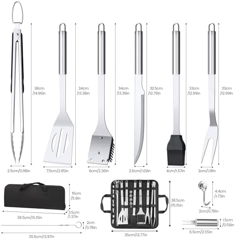 BBQ Accessories Grill Tools Set,Stainless Steel Barbecue Grill Accessories - Image 4