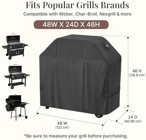 iBirdie Outdoor Grills Cover 48 x 24 x 46 inch, Waterproof, 600D Heavy Duty - Image 2