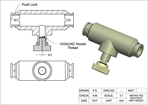 Misting Fittings (Misting Tee W/ 0.012 Mist Nozzle-Pack of 5) - Image 2