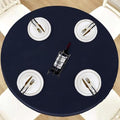 LUSHVIDA Round Tablecloth, Fitted Table Cloth for 36"-44" Tables, Navy by LUSHVIDA