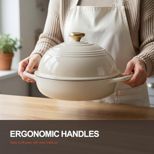 Overmont Enameled Cast Iron Dutch Oven, 6QT Bread Oven with Dome Lid Recipe - Image 2