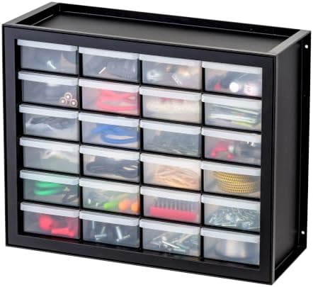 IRIS USA 24-Drawer Plastic Storage Cabinet, Teacher Toolbox, Garage, Black by IRISUSA