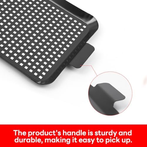 Grill topper: Set Of 2 Outdoor Grill Pans - Grill Trays with Hole Nonstick - BBQ Grilling Baskets for Outdoor Camping, Suitable for Vegetable Meat (2pcs) - Image 4