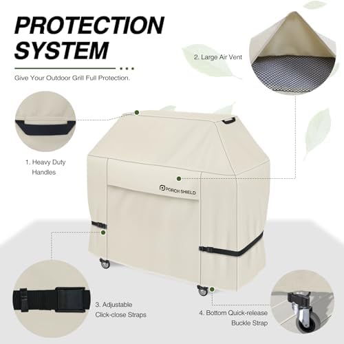 Porch Shield Waterproof Outdoor BBQ Grill Cover 52 inch, Light Tan - Image 4