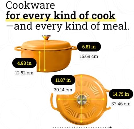 Lodge Essential Enamel Cast Iron Dutch Oven, 7.5 Quart, Apricot - Image 5
