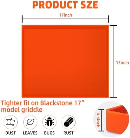 Blackstone Grill Mat 17 inch,Silicone Protective Cover for Blackstone Griddle, Silicone Grill Rubber Mat, Protect Griddle from Rodents, Insects, Debris, and Rust - Image 2