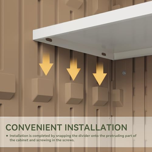 Aoxun Outdoor Storage Cabinet 35 Cu.Ft 2 Shelves, Brown - Image 4