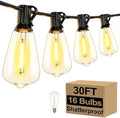 Brightever 30FT Outdoor String Lights 16 Bulbs, Waterproof Patio Lights by Brightever