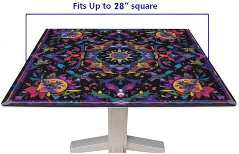 Outdoor Table Cloth Fitted, Mandala Madness Pattern Printed on Oilproof Square Fitted Table Cover, Ideal for Special Occasions Holidays, Fit for 28" x 28" Square Tables - Image 5