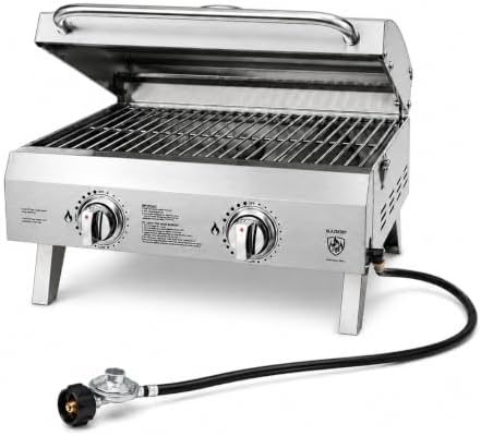 2-Burner Portable Propane Grill, 20,000 BTU Tabletop Gril by Unknown