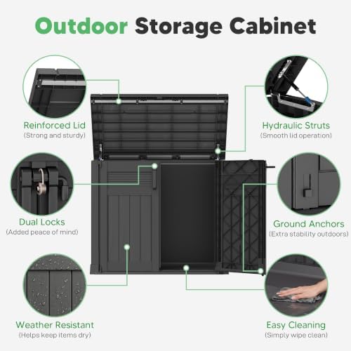Large Outdoor Storage Shed, Heavy Duty Weatherproof Storage Cabinet - Image 5