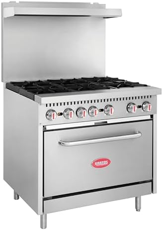 Kratos 36" Commercial Gas Range & Oven, 6 Burners and Full Size Oven by Kratos