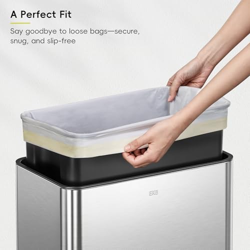 EKO 12.5 Gallon / 40-60 Liter, 110 Count Drawstring Trash Bags, Extra-Strong Garbage Bags, Unscented, Leak-Resistant, Easy-Dispense Roll for Kitchen & Household Use, Code Z, White - Image 2