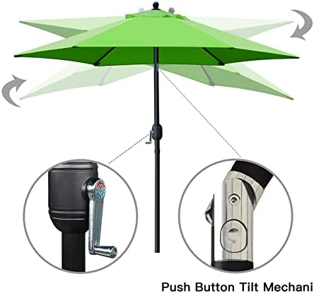 Sunnyglade 7.5' Patio Umbrella Outdoor Tilt Umbrella Crank Grass Green - Image 2