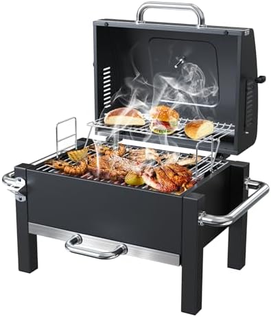 Portable Charcoal Grill, Outdoor Tabletop Charcoal Grill for Camping by EnjoyBBQLifeMoments
