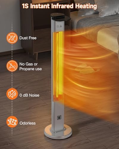 blessny 48.5" Large Electric Standing Heater for Patio, Garage & Workshop - Image 3