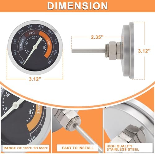 Temperature Gauge for Oklahoma Joe's/Most 13/16" Opening Gas/Charcoal Grill - Image 4