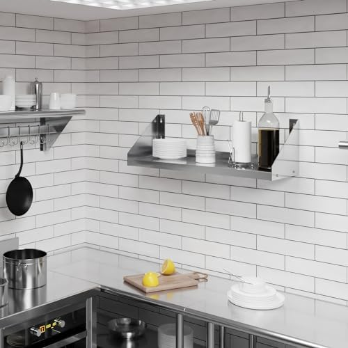 AmGood 36 Long X 12" Deep Stainless Steel Wall Shelf with Side Guards | NSF Certified | Appliance & Equipment Metal Shelving | Kitchen, Restaurant, Garage, Laundry, Utility Room - Image 6