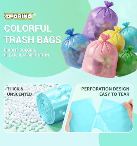 Medium 8 Gallon Trash Bags Unscented, 0.94 Mil, Blue, 150 Count - Image 2