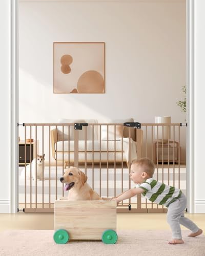 keny 29"-55" Extra Wide Baby Gate, Pressure Mounted No Drilling Dog Gate by keny