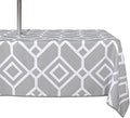 LUSHVIDA Moroccan Outdoor Tablecloth with Umbrella Hole, 60x84 Inch Silver by LUSHVIDA